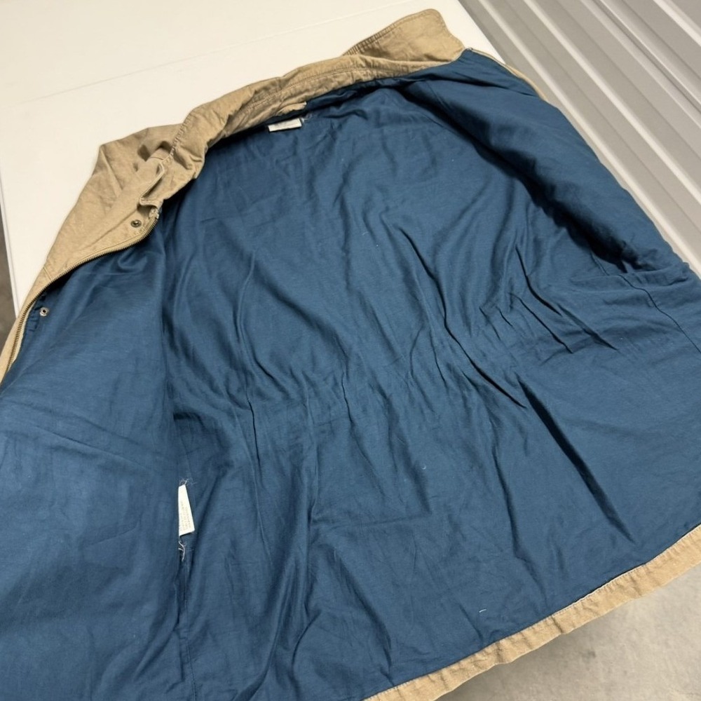 Eddie Bauer Field Jacket Mens Large Khaki Excellent Cotton Canvas Utility Coat - Picture 4 of 6